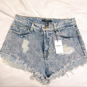 High waist denim shorts